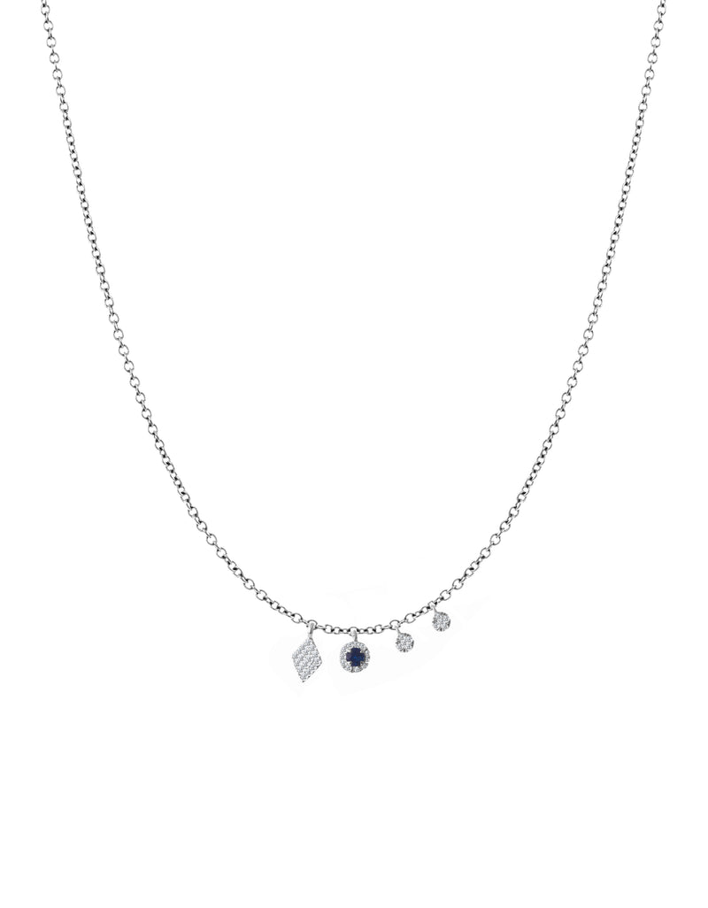 Natural Sapphire Necklace Diamond Accents 10K White Gold | Jared